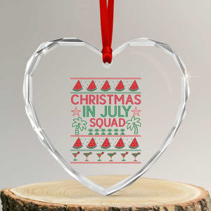 Christmas In July Squad Heart Crystal Glass Ornament Tropical Beach Party Graphic