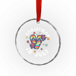 Christmas In July Summer Beach Crystal Glass Ornament Hawaii Flip Flops Hibiscus TS10 Print Your Wear