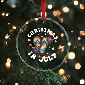 Christmas In July Summer Beach Crystal Glass Ornament Hawaii Flip Flops Hibiscus TS10 Print Your Wear