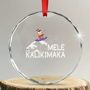 Christmas In July Surfing Santa Crystal Glass Ornament Mele Kalikimaka Summer Beach Hawaii TS10 Transparent Glass 3'' Circle Print Your Wear