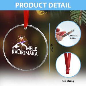 Christmas In July Surfing Santa Crystal Glass Ornament Mele Kalikimaka Summer Beach Hawaii TS10 Print Your Wear