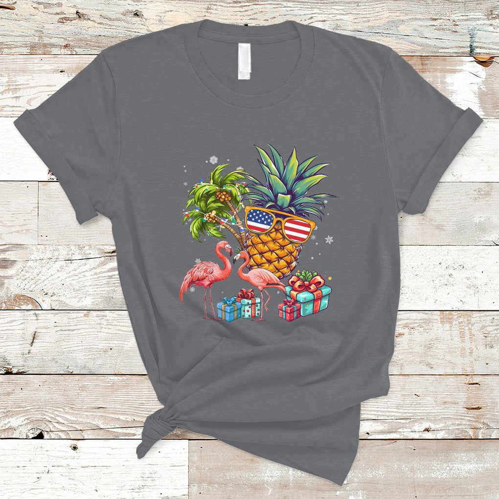 Christmas in July T Shirt Christmas In July Flamingo Pineapple Xmas Squad Summer TS02 Charcoal Printyourwear