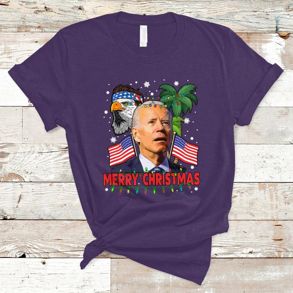 Christmas in July T Shirt Funny Confused Biden Merry Christmas In July Summer Xmas TS02 Purple Printyourwear