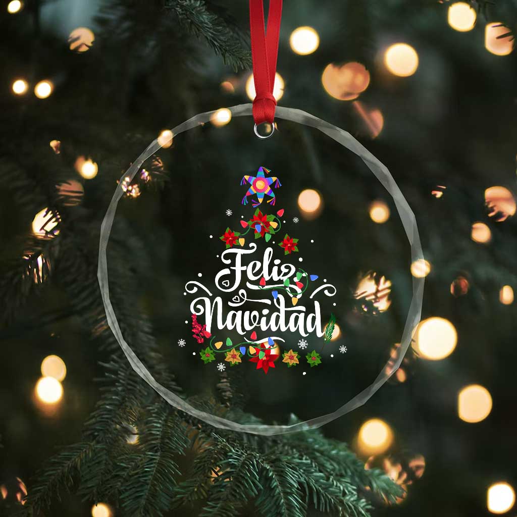 Christmas In Mexico Crystal Glass Ornament Feliz Navidad Pinata Star Xmas Tree TS11 Print Your Wear