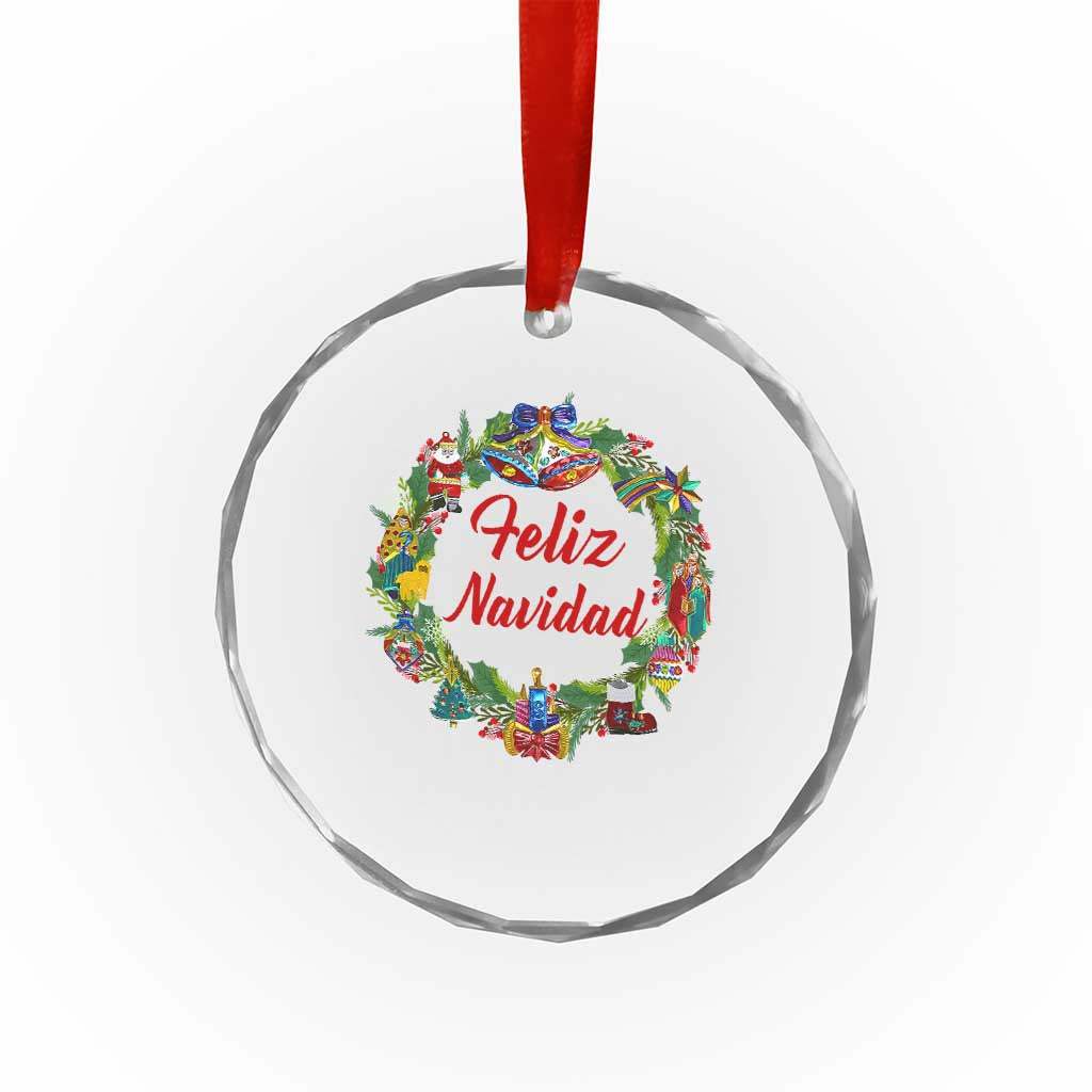 Christmas In Mexico Crystal Glass Ornament Feliz Navidad Xmas Wreath TS11 Print Your Wear