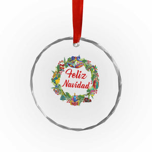 Christmas In Mexico Crystal Glass Ornament Feliz Navidad Xmas Wreath TS11 Print Your Wear