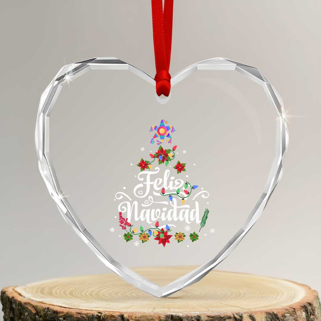 Christmas In Mexico Heart Crystal Glass Ornament Feliz Navidad Pinata Star Xmas Tree TS11 Transparent Glass 3'' Heart Print Your Wear