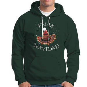 Christmas in Mexico Hoodie Feliz Navidad Santa Hat Sombrero TS09 Dark Forest Green Printyourwear