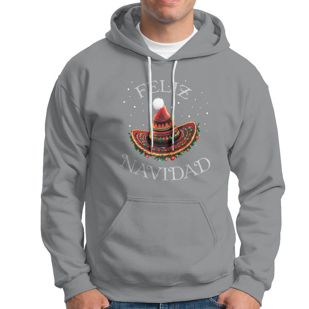 Christmas in Mexico Hoodie Feliz Navidad Santa Hat Sombrero TS09 Sport Gray Printyourwear