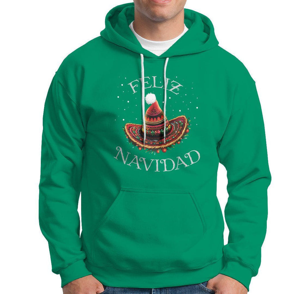 Christmas in Mexico Hoodie Feliz Navidad Santa Hat Sombrero TS09 Irish Green Printyourwear
