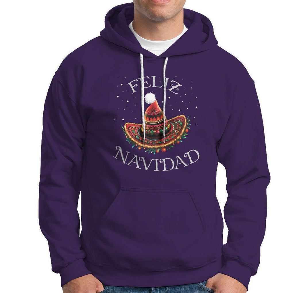 Christmas in Mexico Hoodie Feliz Navidad Santa Hat Sombrero TS09 Purple Printyourwear