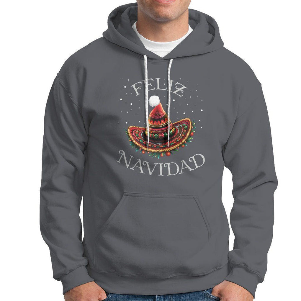 Christmas in Mexico Hoodie Feliz Navidad Santa Hat Sombrero TS09 Charcoal Printyourwear