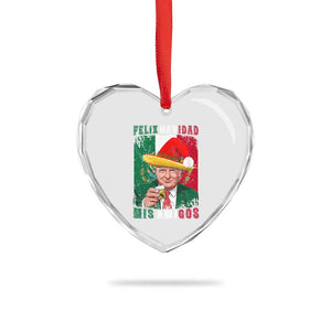 Christmas In Mexico Trump Heart Crystal Glass Ornament Feliz Navidad Mis Amigos Santa Trump Tequila Shot TS11 Print Your Wear