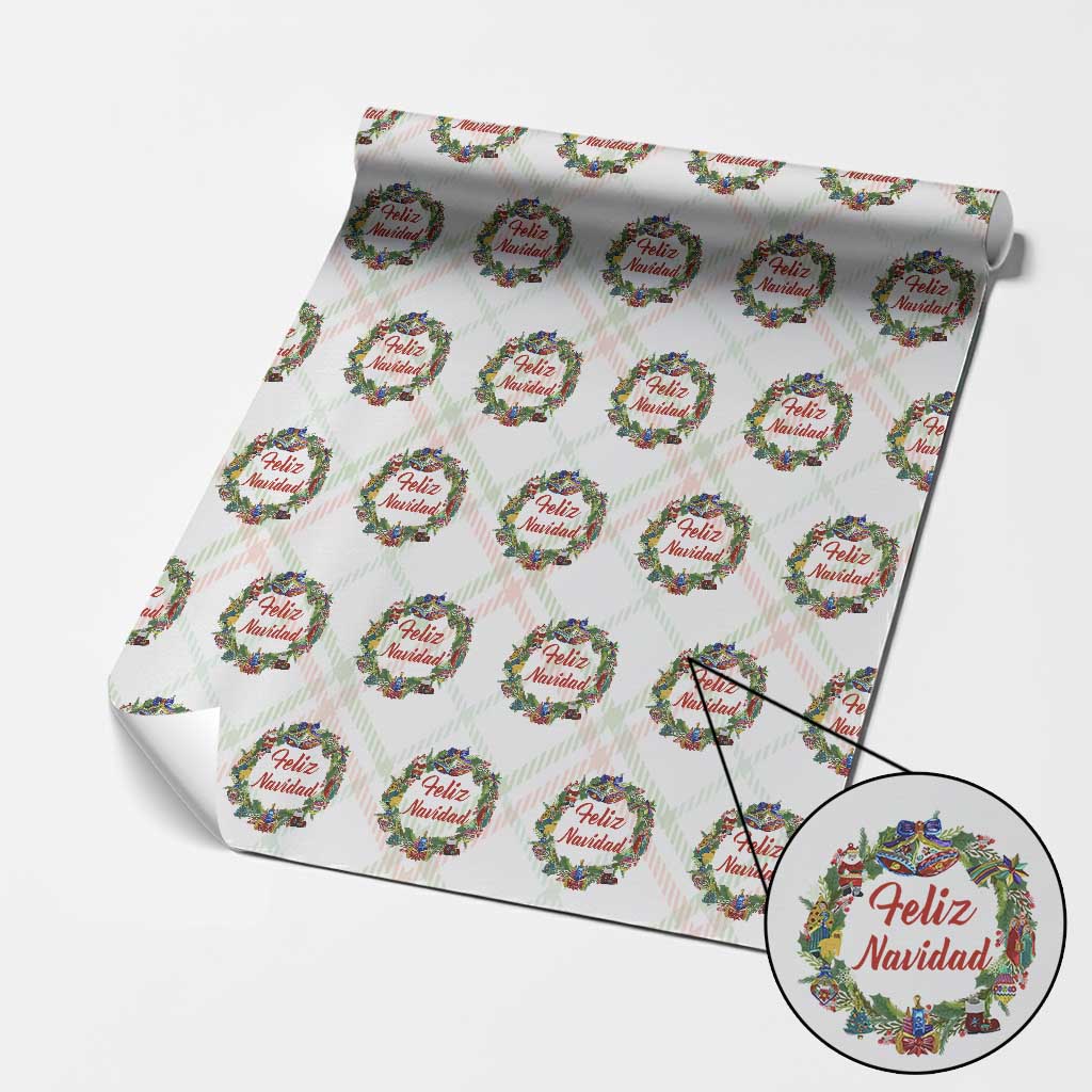 Christmas In Mexico Wrapping Paper Roll Feliz Navidad Xmas Wreath TS11 Christmas Plaid Print Your Wear