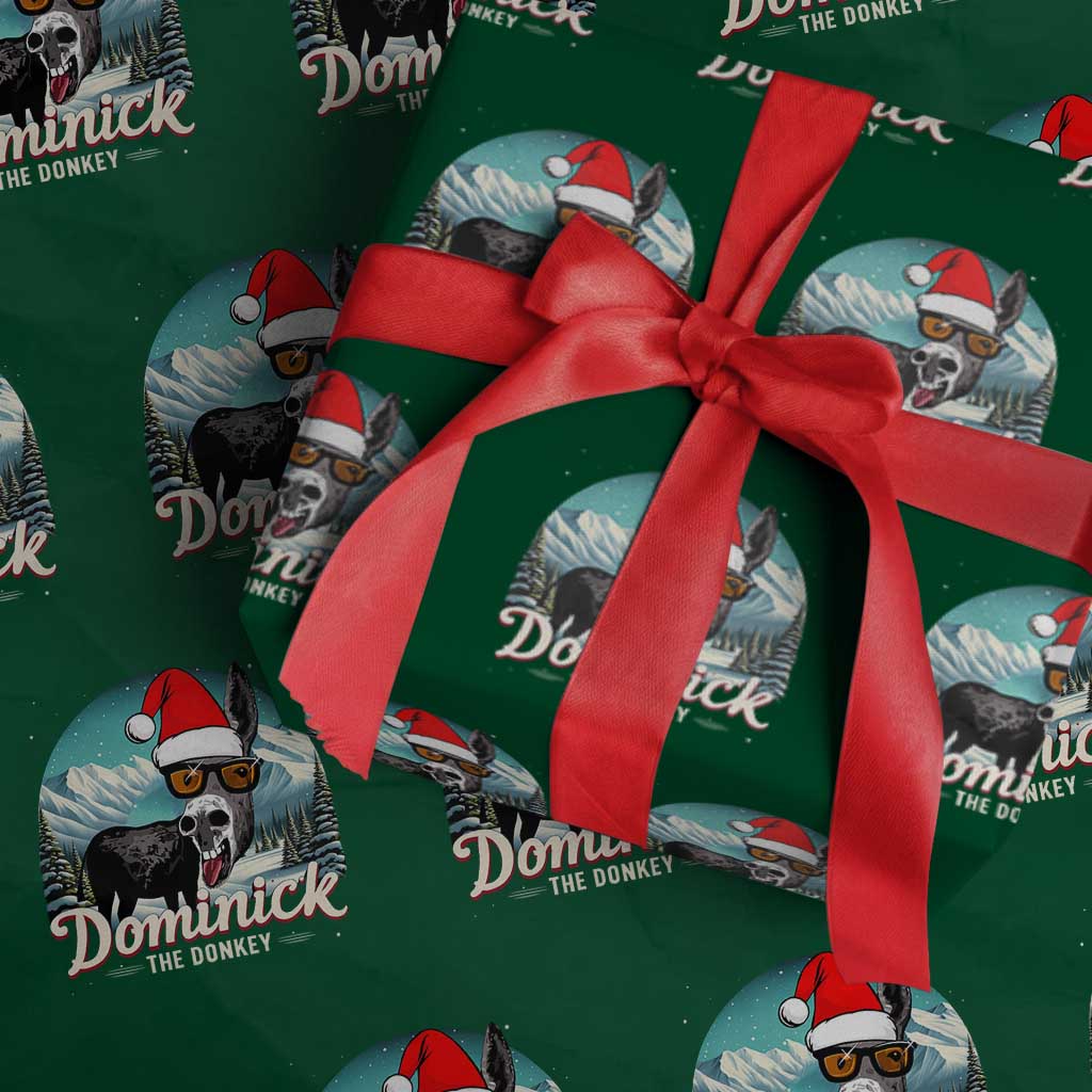 Christmas Italian Donkey Wrapping Paper Roll Funny Domick The Donkey Holiday Xmas TS11 Green Print Your Wear