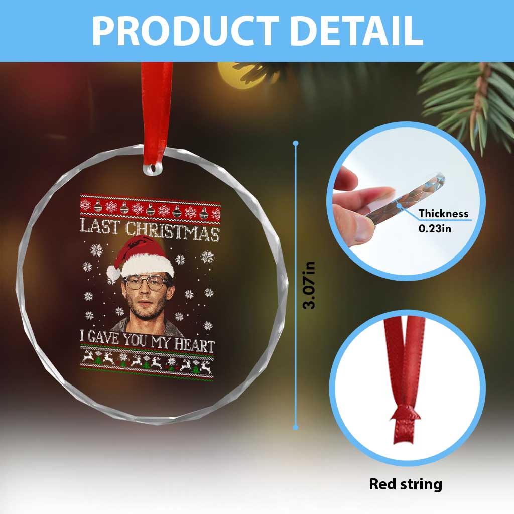 Christmas Jeffrey Dahmer Crystal Glass Ornament True Crime I Gave You My Heart Christmas TS10 Print Your Wear