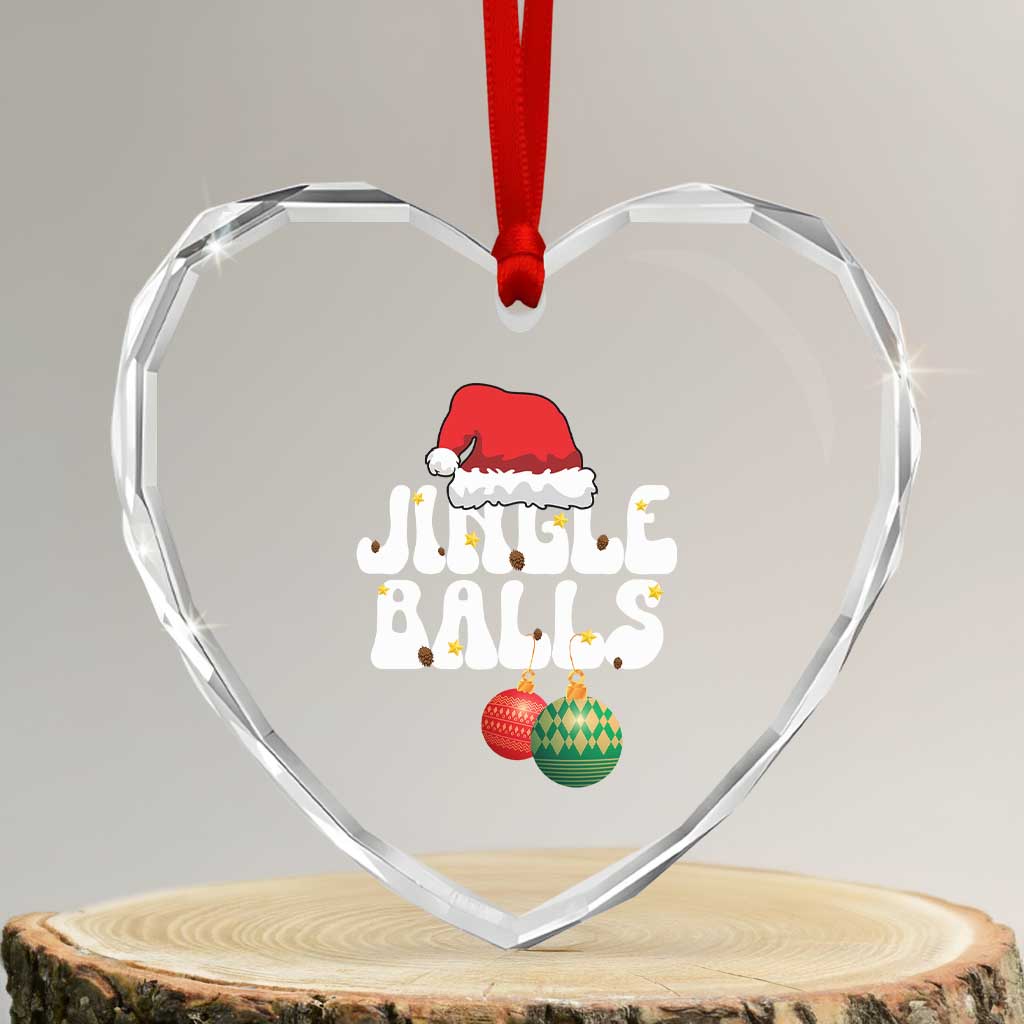 Christmas Jingle Balls Heart Crystal Glass Ornament Funny Xmas Couple Matching TS11 Transparent Glass 3'' Heart Print Your Wear