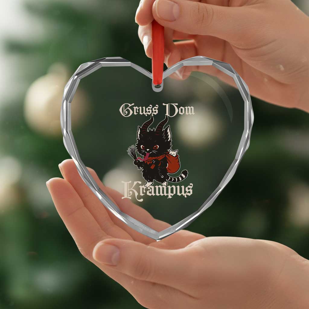 Christmas Krampus Cat Heart Crystal Glass Ornament Gruss Vom Krampus Pagan Yule Xmas TS11 Print Your Wear