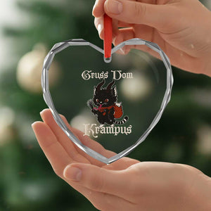 Christmas Krampus Cat Heart Crystal Glass Ornament Gruss Vom Krampus Pagan Yule Xmas TS11 Print Your Wear