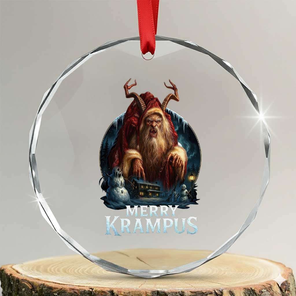 Christmas Krampus Crystal Glass Ornament Merry Krampus Pagan Yule Nordic Xmas TS11 Transparent Glass 3'' Circle Print Your Wear