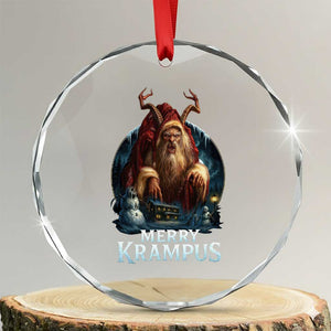 Christmas Krampus Crystal Glass Ornament Merry Krampus Pagan Yule Nordic Xmas TS11 Transparent Glass 3'' Circle Print Your Wear