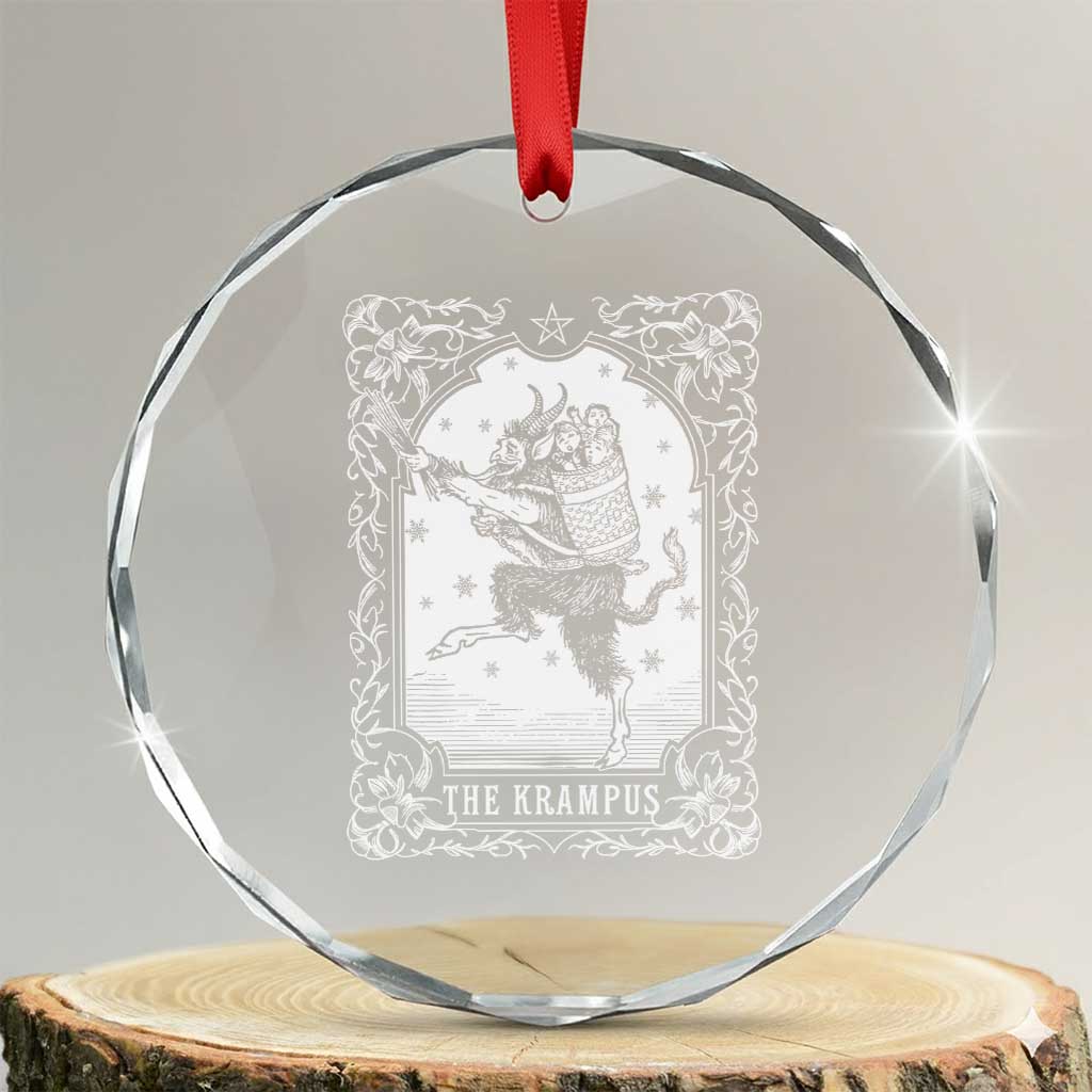 Christmas Krampus Crystal Glass Ornament Pagan Yule Nordic Xmas Krampus Evil Tarot Card TS11 Transparent Glass 3'' Circle Print Your Wear