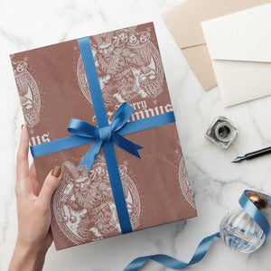 Christmas Krampus Wrapping Paper Roll Merry Krampus Norse Pagan Yule Horror Xmas TS11 Mocha Print Your Wear