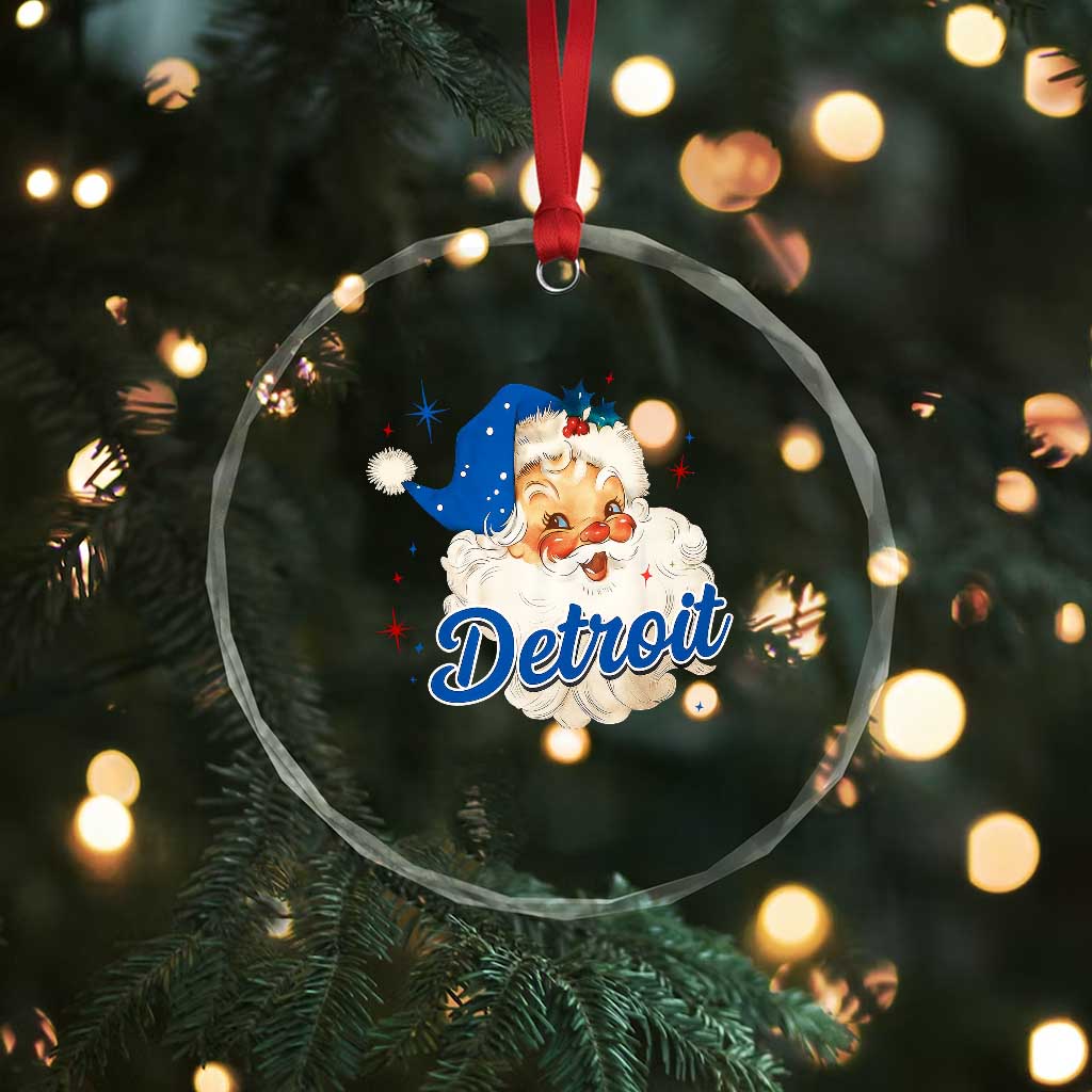 Christmas LF Football Crystal Glass Ornament Vintage Santa Sports Fan Game Day TS10 Print Your Wear