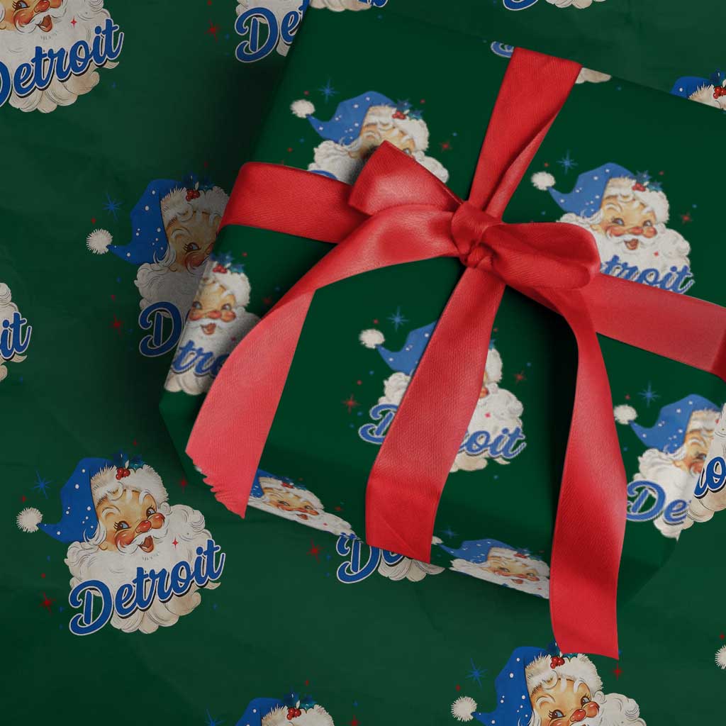 Christmas LF Football Wrapping Paper Roll Vintage Santa Sports Fan Game Day TS10 Green Print Your Wear