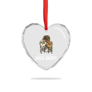 Christmas Lights And Equal Rights Heart Crystal Glass Ornament Diversity Xmas Gift TS12 Print Your Wear