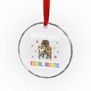 Christmas Lights And Equal Rights Ugly Sweater Crystal Glass Ornament Xmas Activism Gift TS12 Print Your Wear
