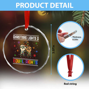 Christmas Lights And Equal Rights Ugly Sweater Crystal Glass Ornament Xmas Activism Gift TS12 Print Your Wear