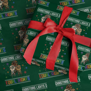 Christmas Lights And Equal Rights Ugly Sweater Wrapping Paper Roll Xmas Activism Gift TS12 Green Print Your Wear