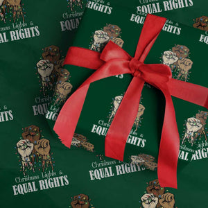Christmas Lights And Equal Rights Wrapping Paper Roll Diversity Xmas Gift TS12 Green Print Your Wear