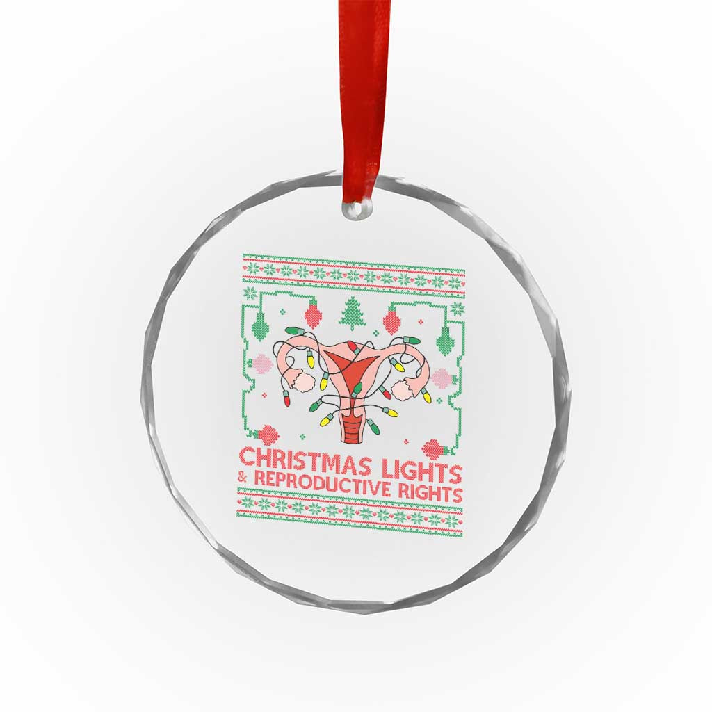 Christmas Lights And Reproductive Rights Crystal Glass Ornament Xmas Feminist Supporter Gift TS12 Print Your Wear
