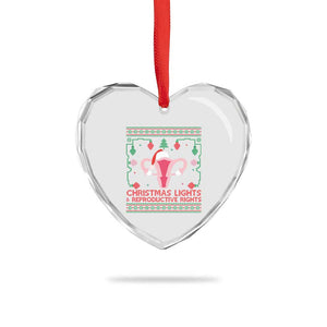 Christmas Lights And Reproductive Rights Ugly Christmas Heart Crystal Glass Ornament Feminist Holiday Gift TS12 Print Your Wear