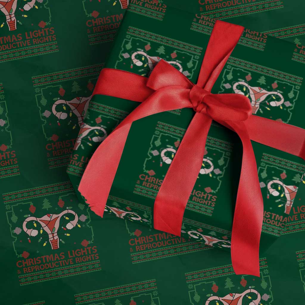 Christmas Lights And Reproductive Rights Wrapping Paper Roll Xmas Feminist Supporter Gift TS12 Green Print Your Wear
