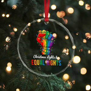 Christmas Lights Equal Rights Crystal Glass Ornament LGBT Hands Supporter Gift TS12 Print Your Wear