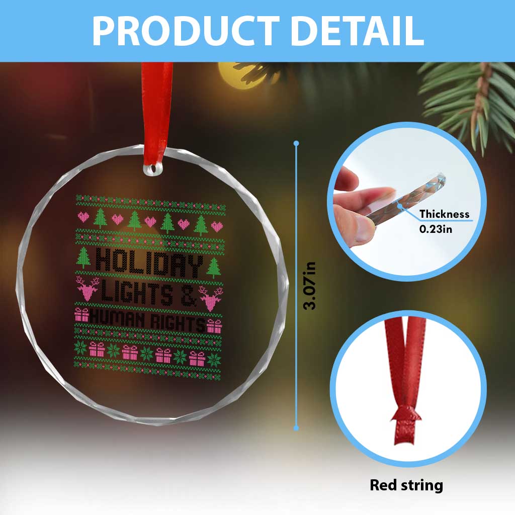 Christmas Lights For Human Rights Crystal Glass Ornament Equality Supporter Gift TS12 Print Your Wear