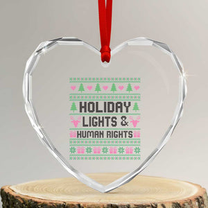 Christmas Lights For Human Rights Heart Crystal Glass Ornament Equality Supporter Gift TS12 Transparent Glass 3'' Heart Print Your Wear