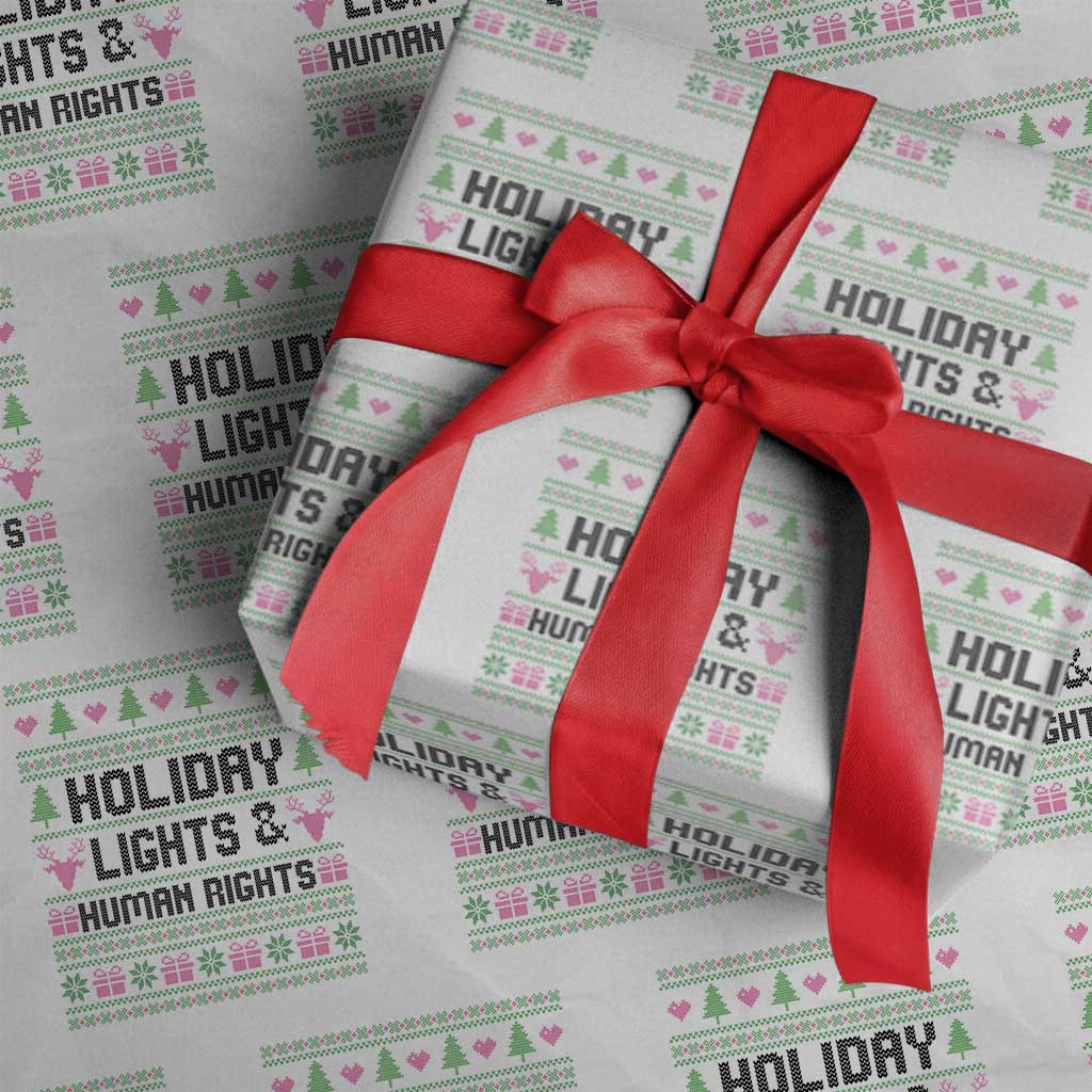 Christmas Lights For Human Rights Wrapping Paper Roll Equality Supporter Gift TS12 White Print Your Wear