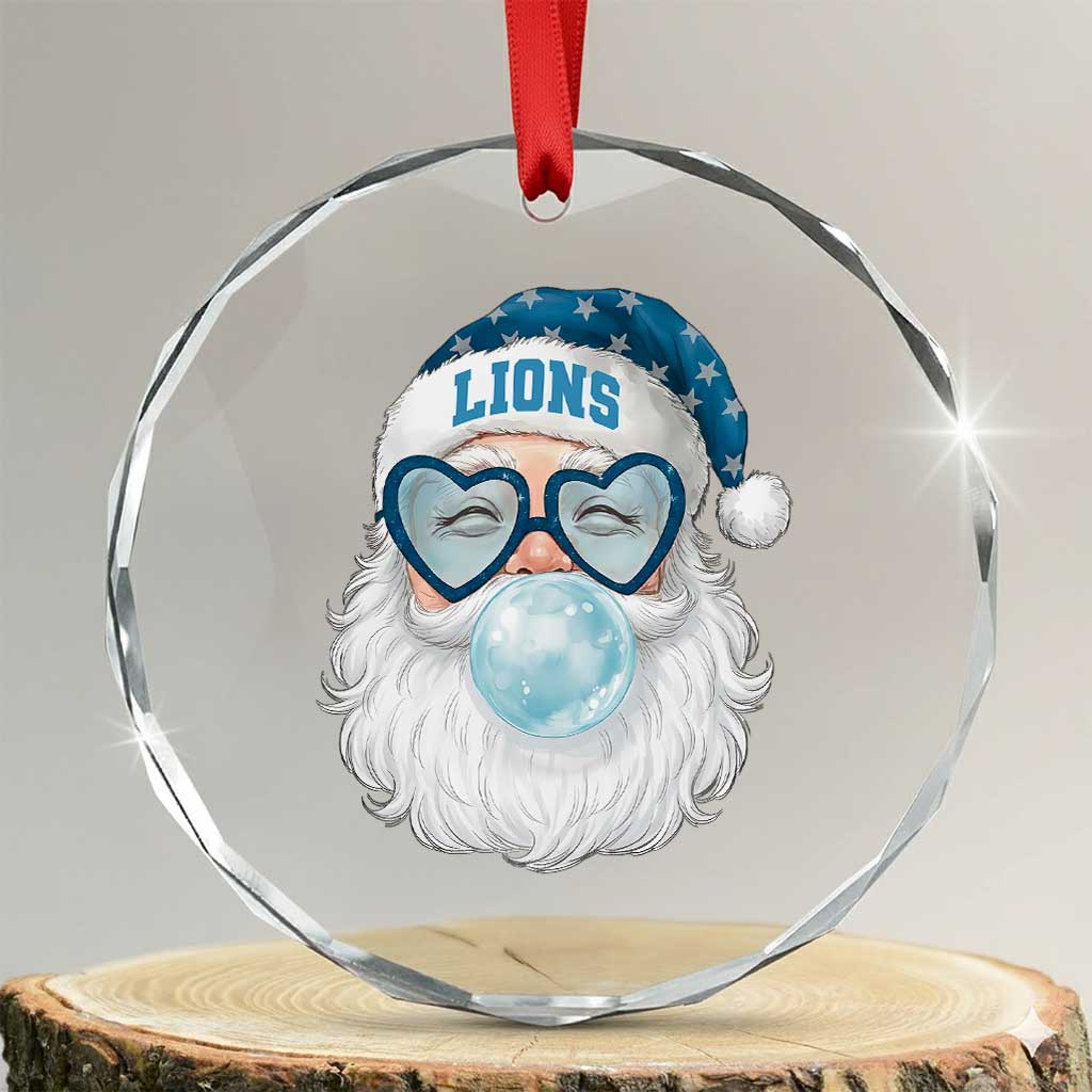 Christmas LF Crystal Glass Ornament Vintage Retro Santa Bubble Gum Game Day TS10 Transparent Glass 3'' Circle Print Your Wear