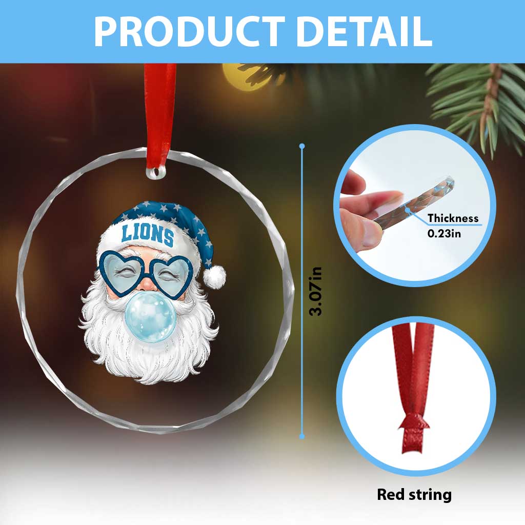 Christmas LF Crystal Glass Ornament Vintage Retro Santa Bubble Gum Game Day TS10 Print Your Wear