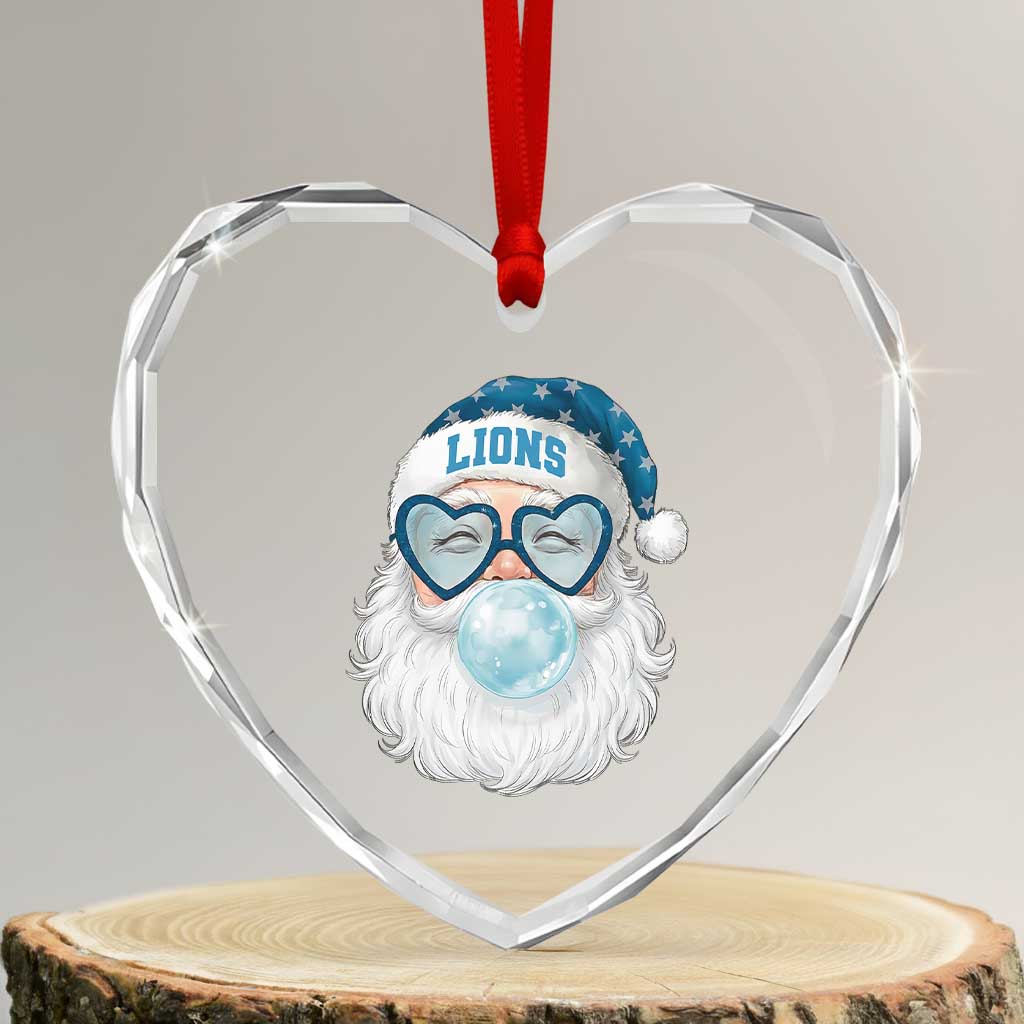 Christmas LF Heart Crystal Glass Ornament Vintage Retro Santa Bubble Gum Game Day TS10 Transparent Glass 3'' Heart Print Your Wear
