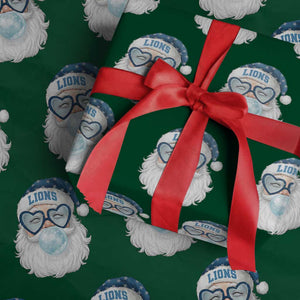 Christmas LF Wrapping Paper Roll Vintage Retro Santa Bubble Gum Game Day TS10 Green Print Your Wear