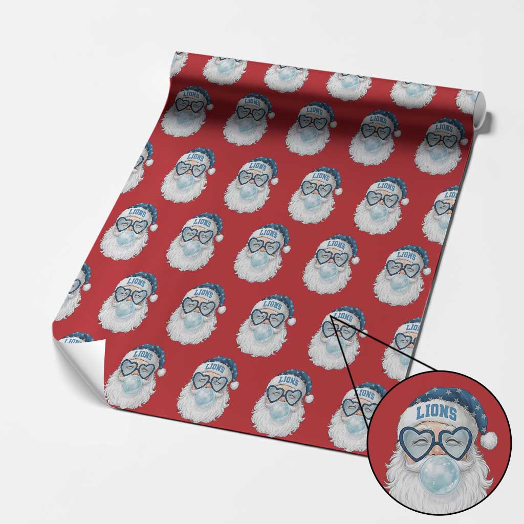 Christmas LF Wrapping Paper Roll Vintage Retro Santa Bubble Gum Game Day TS10 Red Print Your Wear