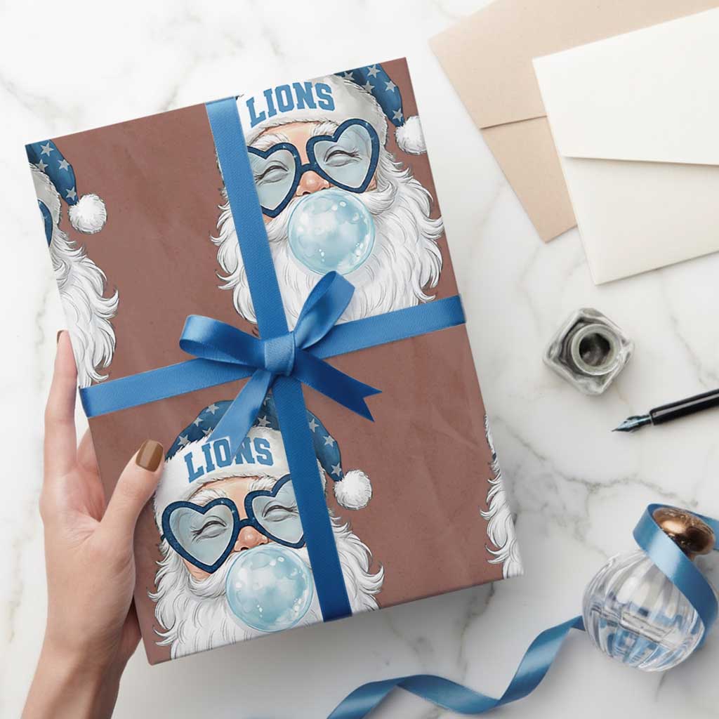 Christmas LF Wrapping Paper Roll Vintage Retro Santa Bubble Gum Game Day TS10 Mocha Print Your Wear