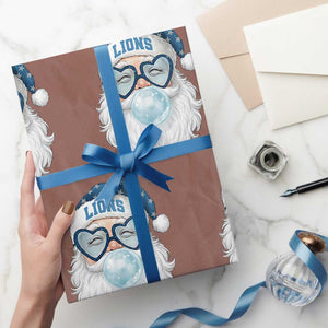 Christmas LF Wrapping Paper Roll Vintage Retro Santa Bubble Gum Game Day TS10 Mocha Print Your Wear
