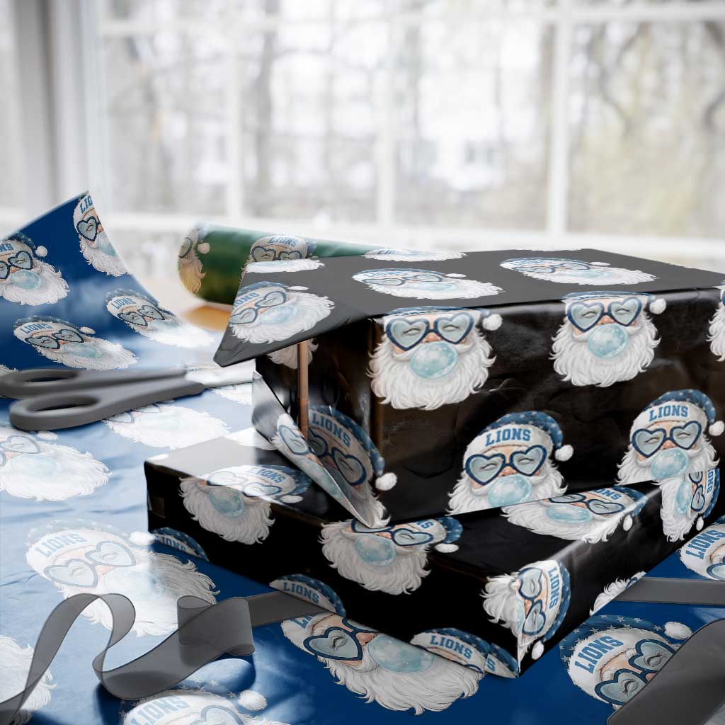 Christmas LF Wrapping Paper Roll Vintage Retro Santa Bubble Gum Game Day TS10 Black Print Your Wear