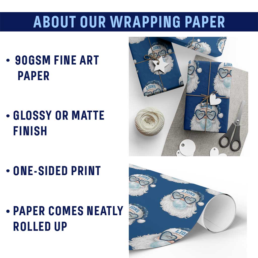 Christmas LF Wrapping Paper Roll Vintage Retro Santa Bubble Gum Game Day TS10 Print Your Wear